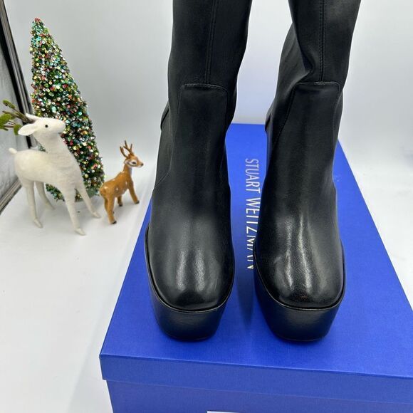 Women’s Stuart Weitzman stretch platform sky, high booties size 10 made Spain - Picture 6 of 14